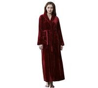 Robe de chambre d'hiver longue à capuche extra épaisse pour femme - Peignoir moelleux pour l'hiver - Robe de chambre personnalisée en tissu éponge chaud - Robe blanche avec poches - Peignoir d'hiver