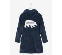 Robe de chambre en maille polaire garçon bleu fonce 6A