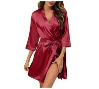 Robe De Chambre en Satin pour Femme Peignoir Pilou Stitch Surpyjama Accouchement Léger Glamour Jersey Leger Babydoll Bretelles Combi Chinois Deshabille 52 Licorne Doudoune Toucher 56