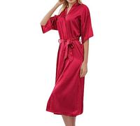 Robe De Chambre Femme Chaude - Robe Kimono Femme Court Satin Soyeux Peignoir Mariage Demoiselles Honneur Préparation Nuit Douce Confortable Luxueux