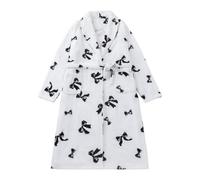 Robe De Chambre Femme Hiver - Peignoir d'hiver en Flanelle Douce pour Femmes Confortable avec Motif imprimé vêtement de détente Chaude idéal Temps Froid