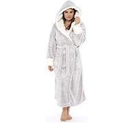 Robe De Chambre Femme Polaire Longue Grande Taille Ultra Doux Confortable Peignoir Femme A Capuche Eponge Peluche (Blanc,M)