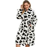 Robe De Chambre Femme Polaire Peignoir Eponge Chaude avec Boutons Longue Fermeture Eclair Coton Chic Bain Capuche Robes Courte Pilou Hiver Peignoirs