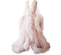 Robe de chambre kimono en tulle pour femme - Perspective de grossesse - Photographie de maternité - Rose - XXL
