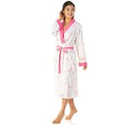 Robe de chambre longue de luxe en jersey polycoton pour femmes UK 10-24, rose, 50-52