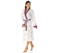Robe de chambre longue en jersey de polycoton pour femme Taille 38-52, violet, 18-20