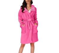Robe de chambre longue et moelleuse pour femme - Robe de chambre longue en polaire pour femme - Grande taille - Avec ceinture et poche - Col absorbant - Serviette épaisse - Peignoir thermique