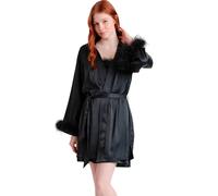Robe de chambre manches longues femme Admas Marabu Christmas Noir M