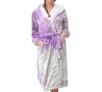 Robe de chambre moelleuse surdimensionnée pour femme avec capuche - Robe de chambre pour femme - Robe de chambre épaisse et douce - Grande taille - Robe de matin d'hiver confortable - Vêtement de