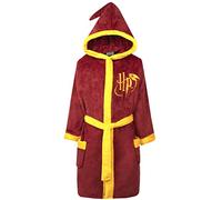 Robe de chambre officielle Harry Potter à capuche extra douce pour enfants | Robe de chambre rouge à manches longues | Officielle - 11-12 Ans