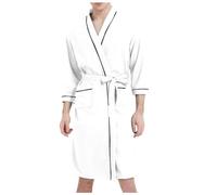 Robe de chambre sexy pour homme - Peignoir léger et court - Peignoir kimono léger - Vêtement de nuit pour homme - Mince - Manteau d'été - Manteau de sauna à manches longues - Pyjama - Chemise de nuit
