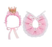 Robe de chat, costume de princesse pour chat, tenue d'anniversaire en dentelle pour, comprenant un bandana et une couronne, costume polyvalent et réglable pour la peau pour petit chien, tenue