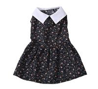 Robe de Chien à imprimé Floral Mignon Soft Breathable Princess Robe Spring Summer Party Puppies Cats Chihuahuas Polyester (M)