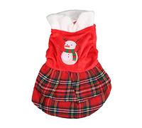 Robe de Chien de Noël sans Manches | Jupe de Compagnie de Vacances en Peluche et Polyester Douce | Tenue Festive pour Les Petits Chiens/Chats | Un Design Respirant Une pièce (XL)