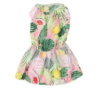 Robe de Chien Roantic Romantic Classic Leaf Motif de Feuille Douce Confortable Dogie Princess Robe élégante Tenue d'été à la Mode pour Les Petits Chiens Poodles Chihuahuas Fêtes (S)