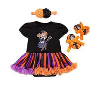 Robe de Citrouille de Dessin animé d'halloween pour Enfants Chaussures Trois pièces Robe de fête pour bébé garçons et Filles (I 6-12 Months)
