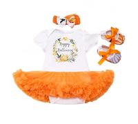 Robe de Citrouille de Dessin animé d'halloween pour Enfants Chaussures Trois pièces Robe de fête pour bébé garçons et Filles (K 0-3 Months)