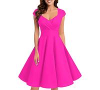 Robe de cocktail pour femme - Élégante - Rockabilly - Robe fourreau - Robe festive - Vintage - Dos nu - Robe de soirée vintage des années 1950 - Robe de danse à pois - Robe de danse pour mariage, Rose