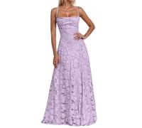Robe de Cocktail pour Femme Maxi Robe Sexy à Épaules Dénudées Robes Longue Chic et Elégant Robes Vintage A-Line Swing à Plis pour Fête Soirée Bal Cérémonie Mariage Invité