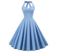 Robe de cocktail vintage années 50 À pois - Style Pour femme rockabilly Audrey Hepburn Taille