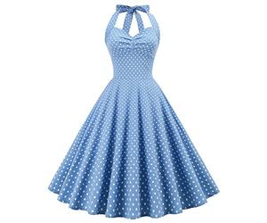 Robe de cocktail vintage années 50 À pois - Style Pour femme rockabilly Audrey Hepburn Taille