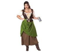 Robe De Costume De La Taverne Tavern Maiden Adulte Plus 16-18 Marron
