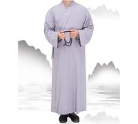 Robe de costume de moine bouddhiste, Robe de moine bouddhiste Shaolin Kung Fu grise, taille 35-45(Light Gray,36)