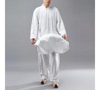 Robe de costume de moine bouddhiste, Robe de moine bouddhiste, vêtement méditation Kung Fu, temple Shaolin, multicolore, plusieurs tailles(White,XL)
