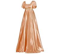 Robe de Costume Médiéval pour Femmes Style Régence, Robe de Satin Vintage à Taille Haute pour Halloween Cosplay Diohauxi, Orange, M