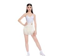Robe de Danse Latine à Franges pour Fille - Tenue de compétition pour Rumba, Tango, Salsa, Samba et Danses de Salon