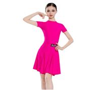 Robe de danse latine à manches longues pour filles idéale les compétitions | Robe de danse de salon pour fille en nylon élastique, costume de rumba et samba
