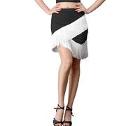 Robe de Danse Latine pour Femmes Adulte Jupe à Franges Swing pour Pratique de Cha Cha et Cours de Danse Sportive élégante et Confortable pour mouvements fluides et Performances sur la (White, XXXL)