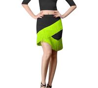 Robe de Danse Latine pour Femmes Adulte Jupe à Franges Swing pour Pratique de Cha Cha et Cours de Danse Sportive élégante et Confortable pour mouvements fluides et Performances sur la (Green, XL)