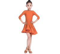 Robe de Danse Latine pour Filles Tenue D'Entraînement de Salle de Bal Costume de Compétition de Salsa Rumba Cha-Cha Samba Tango (110)