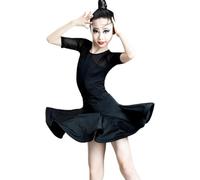 Robe de Danse Latine pour Filles, Tenue d'entraînement, léopard, Tenue de Performance Latine, Jupe de Danse en Spandex, pour Concours et Examen, Moderne