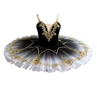 Robe de Danse pour Fille Tutu de Ballet Style Galette | Tutu brodé de perles et de perles, tenue de danse pour compétition de gymnastique et de danse.