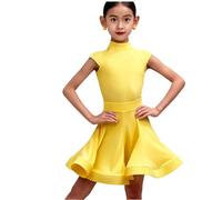 Robe de danse salon pour filles costume de compétition rumba samba enfants | Robes sans manches pour les fêtes, le cha-cha-jazz, le tango, le ballet et les compétitions de danse