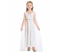 Robe de déesse Grecque pour Les Enfants, Polyester Blanc Grec Grec Costume Athena to Toga Roman Greek Robe Halloween Costumes Cosplay Accessoires grecs Accessoires