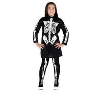 Ciao- Skeleton Girl Squelette costume déguisement robe (Taille 5-7 ans) avec collants imprimés