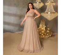 Robe de demoiselle d'honneur à une épaule sans manches Curve Plus Solid - Parfaite pour les galas sur tapis rouge, les mariages en smoking, les cérémonies de remise de prix, les bals de charité et les