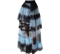 Robe de demoiselle d'honneur avec coutures en maille - Avec plusieurs couches - Taille élastique - Costume de carnaval - Quatre saisons - Jupe gonflée pour fille - Longue sexy - Taille haute - Jupe en