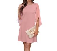 Robe de demoiselle d'honneur en mousseline de soie pour femme, robe douce pour mère du marié, robes de cocktail grande taille, rose, 44