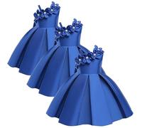 Robe de demoiselle d'honneur en satin avec fleurs nœud et perles idéale pour un mariage une fête de concours ou une remise diplôme taille XL