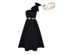Robe De Demoiselle d'honneur Robes de Demoiselle d'honneur de soirée à Une épaule, for Mariage, Bal de Promo, Anniversaire(Black,4)