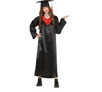 Robe de diplômé Bleu Rouge Chapeau Tunique adulte Été Remise des diplômes Cérémonies Vêtements de fête Vêtements académiques Cérémonie Joie Rouge Bleu, Taille : 14 - 16 ans Couleur : Noir