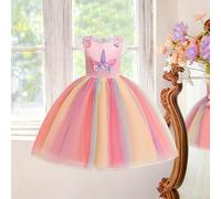 Robe de fête d'anniversaire pour filles en tulle et satin colorés et élégants, convient pour la danse scolaire et les fêtes. La disposition des fleurs et les couleurs varient. Le bandeau n'est pas inc