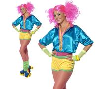 Robe De Fête Pour Fille Skater Néon Des Années 1980 Roller Disco Femmes UK 6-14