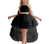 Robe de Fille à traîne et col volanté pour Spectacle compétition récital représentation scénique DéGuisement Fille 3 Ans Deguisement Carnaval Bebe Costume Enfant Mariage