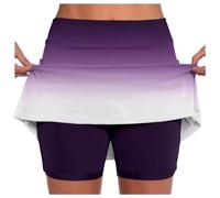 Robe de golf décontractée pour femme avec short - Mini jupe de tennis et de gym - Couleur changeante - Jupe-short taille haute avec poches - Style athlétique et sportif - Contrôle du ventre - Pour