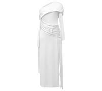 Robe de grossesse de style français pour une définition élégante de la taille d'été longue avec robe de grossesse britannique à la mode, blanc, S
